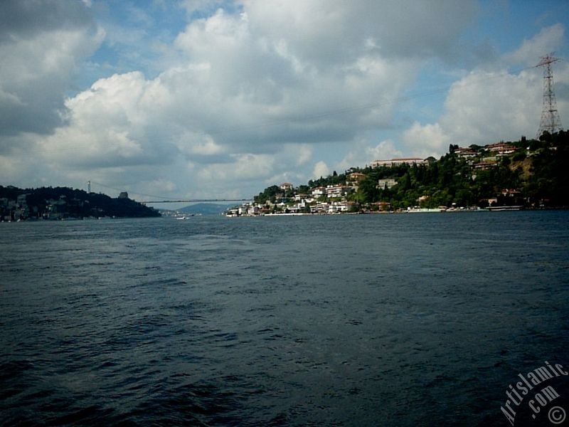 View of Vanikoy coast from the Bosphorus in Istanbul city of Turkey.
