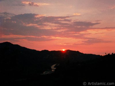 View of sunset at a village of `OF district` in Trabzon city of Turkey. (The picture was taken by Artislamic.com in 2001.)