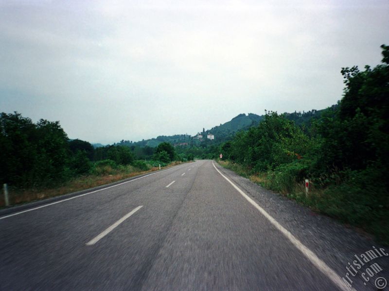 View of the high-way of `OF district` in Trabzon city of Turkey.
