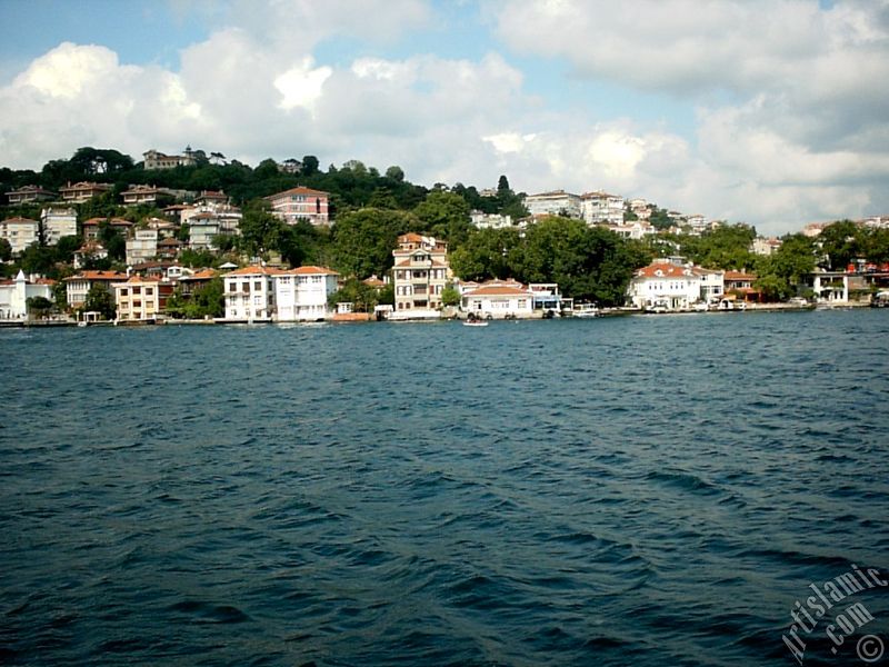 View of Havuzbasi coast from the Bosphorus in Istanbul city of Turkey.
