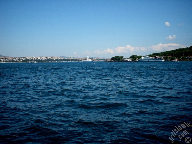 View of Sarayburnu coast from the shore of Karakoy in Istanbul city of Turkey.

