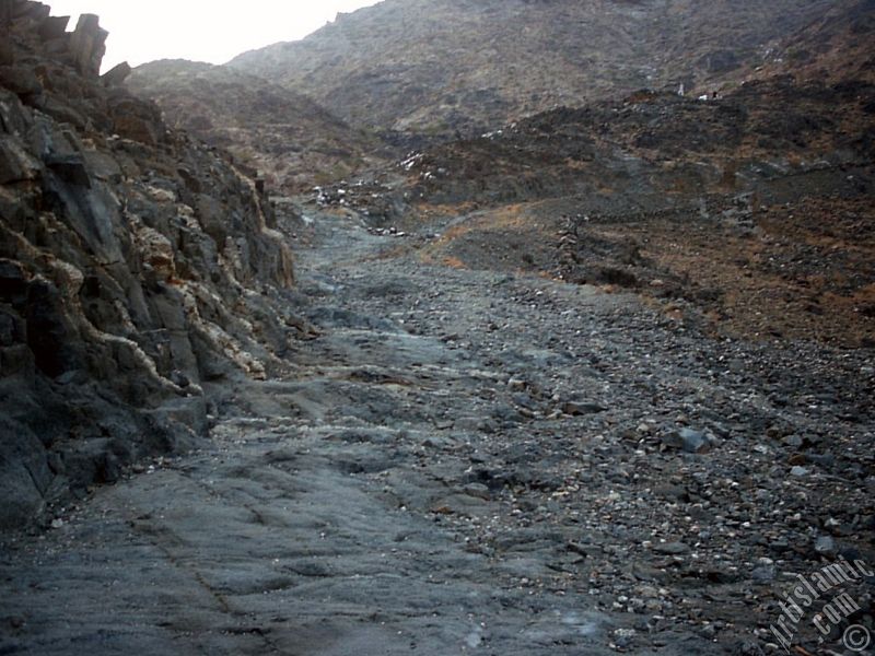 View of the climbing path of Savr Mount in Mecca city of Saudi Arabia.
