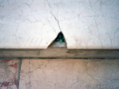 A plant growing through the crack of the marble steps of a mosque in Istanbul city of Turkey. This picture reminds us a verse of Holy Koran: - How many are the creatures that carry not their own sustenance? It is Allah Who feeds (both) them and you, for He hears and knows (all things). - [29:60] ( <font color=red>A</font><font color=blue>r</font><font color=yellow>t</font><font color=green>islamic.com</font>. All rights reserved, can not be used without permission.). (The picture was taken by Artislamic.com in 2004.)