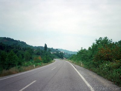 View of the high-way of `OF district` in Trabzon city of Turkey. (The picture was taken by Artislamic.com in 2001.)