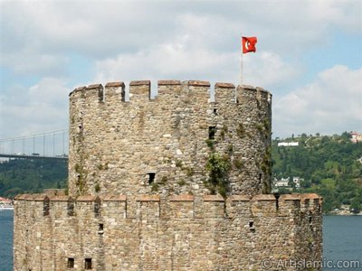 View of Rumeli Hisari which was ordered by Sultan Mehmet the Conqueror to be built before conquering Istanbul in 1452 located on the shore of Bosphorus in Turkey. (The picture was taken by Mr. Mustafa one of the visitors of Artislamic.com in 2004)