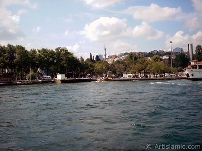 View of Besiktas coast and Sinan Pasha Mosque its behind from the Bosphorus in Istanbul city of Turkey. (The picture was taken by Artislamic.com in 2004.)