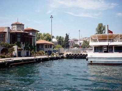 View of Besiktas jetty and Sinan Pasha Mosque its behind from the Bosphorus in Istanbul city of Turkey. (The picture was taken by Artislamic.com in 2004.)