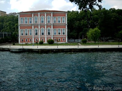 View of the Ciragan Palace`s garden from the Bosphorus in Istanbul city of Turkey. (The picture was taken by Artislamic.com in 2004.)