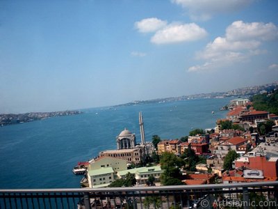 View of the Bosphorus in Istanbul from the Bosphorus Bridge over the sea of Marmara in Turkey. (The picture was taken by Artislamic.com in 2004.)
