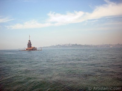 View of Kiz Kulesi (Maiden`s Tower) located in the Bosphorus from the shore of Uskudar in Istanbul city of Turkey. (The picture was taken by Artislamic.com in 2004.)