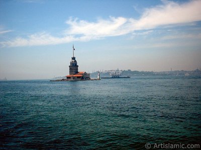 View of Kiz Kulesi (Maiden`s Tower) located in the Bosphorus from the shore of Uskudar in Istanbul city of Turkey. (The picture was taken by Artislamic.com in 2004.)