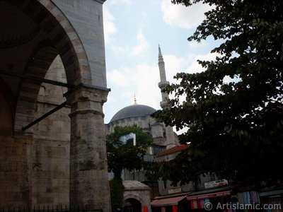 View of Nuruosmaniye Mosque from Mahmut Pasha Mosque`s outside court in Beyazit district in Istanbul city of Turkey. (The picture was taken by Artislamic.com in 2004.)