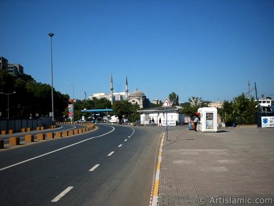 View towards Valide Sultan Mosque from Kabatas coast in Istanbul city of Turkey. (The picture was taken by Artislamic.com in 2004.)