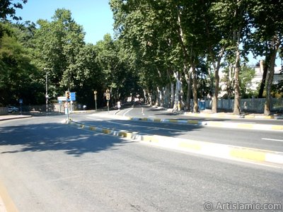 View towards Besiktas district from Dolmabahce district in Istanbul city of Turkey. (The picture was taken by Artislamic.com in 2004.)