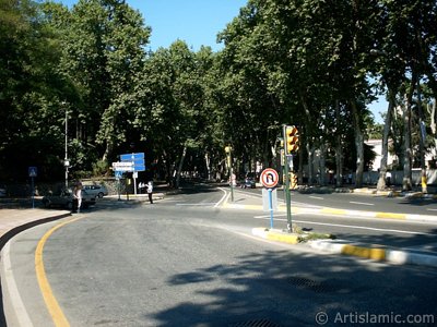 View towards Besiktas district from Dolmabahce district in Istanbul city of Turkey. (The picture was taken by Artislamic.com in 2004.)