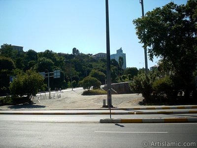 View towards Dolmabahce Palace located in Dolmabahce district in Istanbul city of Turkey. (The picture was taken by Artislamic.com in 2004.)