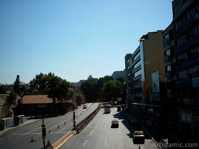 View towards Dolmabahce district from an overpass at Besiktas district in Istanbul city of Turkey. (The picture was taken by Artislamic.com in 2004.)