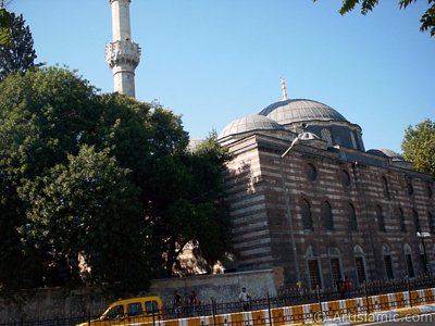 View of Sinan Pasha Mosque made by Architect Sinan from the shore of Besiktas in Istanbul city of Turkey. (The picture was taken by Artislamic.com in 2004.)