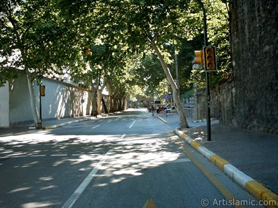 stanbul Beikta-Ortaky yolunda raan Saray`nn nnden Beikta ynne doru bak. (Resim 2004 ylnda islamiSanat.net tarafndan ekildi.)