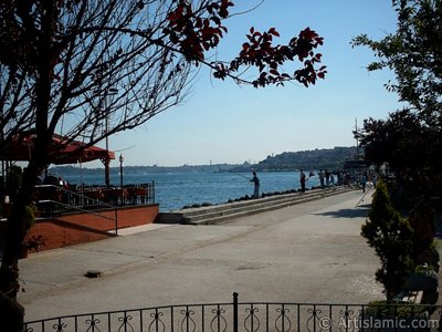View of Kabatas and Eminonu coast from a park at Besiktas shore in Istanbul city of Turkey. (The picture was taken by Artislamic.com in 2004.)