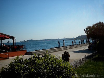 View of Kabatas and Eminonu coast from a park at Besiktas shore in Istanbul city of Turkey. (The picture was taken by Artislamic.com in 2004.)