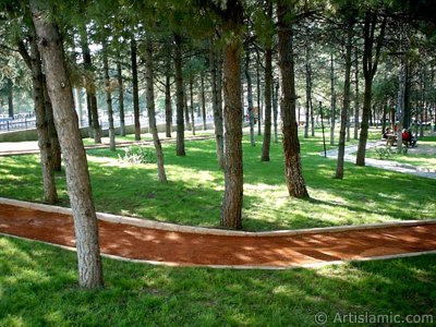 View of a park in Fethiye district in Bursa city of Turkey. (The picture was taken by Artislamic.com in 2004.)