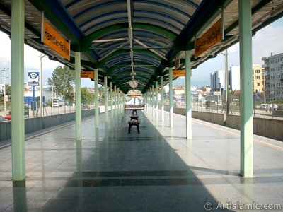 View of Hamitler station of tram in Bursa city of Turkey. (The picture was taken by Artislamic.com in 2004.)