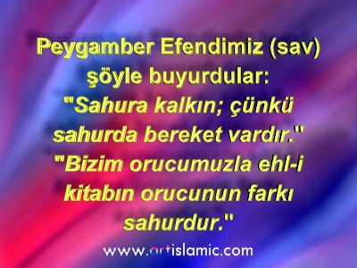 ilk Hadis-i Serfin kaynaklari: Buhr, Savm 20; Mslim, Siym 45, {1095}; Tirmiz, Savm 17, {708}; Nes, Siym 18 {4,141}. ikinci Hadis-i Serfin kaynaklari: Mslim, Siym 46, {1096}; Eb Davud, Savm 15, {2343}; Tirmiz, Savm 17, {709}; Nes, Siym 27 {4,146}