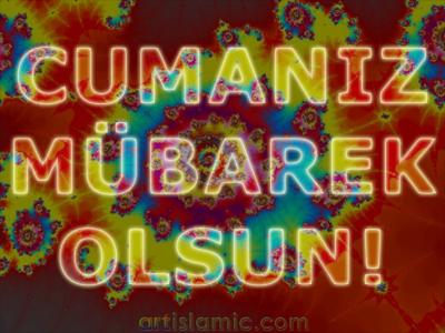 Ziyaretilerin istei zerine, Cuma gn tebriklerinde kullanlmak zere islamiSanat.net tarafndan tasarlanm bir e-kart resmi.