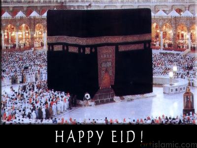 An e-card image designed by artislamic.com on the occasion of the Eid.