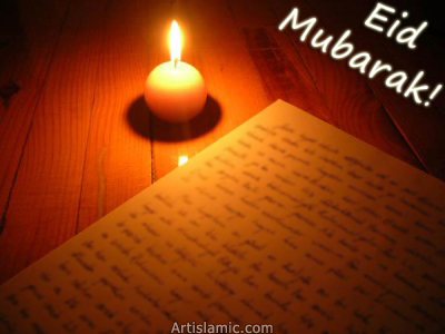 An e-card image designed by artislamic.com on the occasion of the Eid.