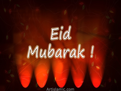 An e-card image designed by artislamic.com on the occasion of the Eid.