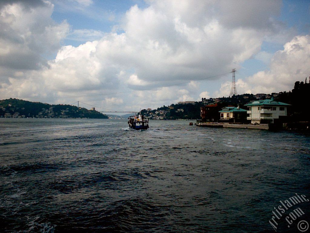 View of Kuleli coast from the Bosphorus in Istanbul city of Turkey.
