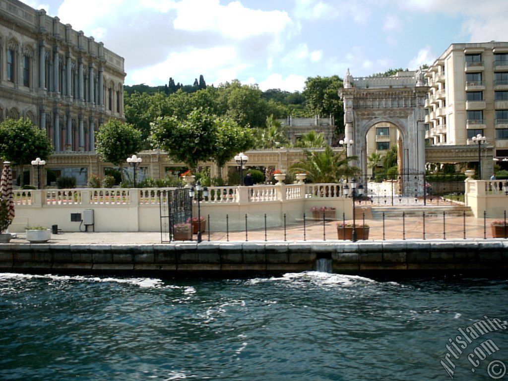 View of the Ciragan Palace from the Bosphorus in Istanbul city of Turkey.
