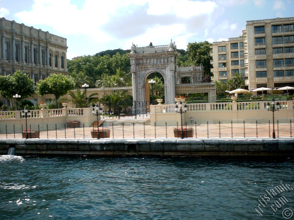 View of the Ciragan Palace from the Bosphorus in Istanbul city of Turkey.
