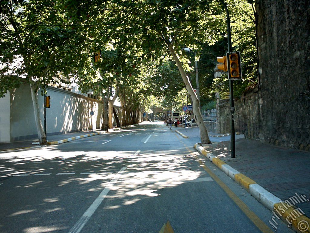 View towards Besiktas district from the way of Besiktas-Ortakoy in Istanbul city of Turkey.
