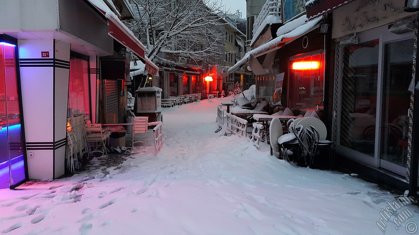 Special winter and snow photos taken in February 2015 in Fatih, Zeyrek, Persembe Pazari, Eminonu, Karakoy, Cihangir, Findikli, Kabatas districts of Istanbul city of Turkey.
