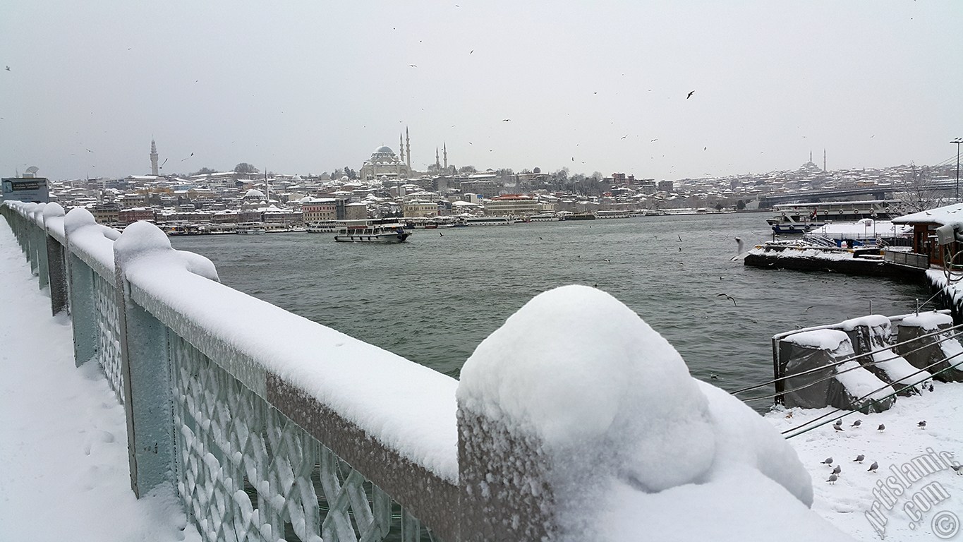 Special winter and snow photos taken in February 2015 in Fatih, Zeyrek, Persembe Pazari, Eminonu, Karakoy, Cihangir, Findikli, Kabatas districts of Istanbul city of Turkey.
