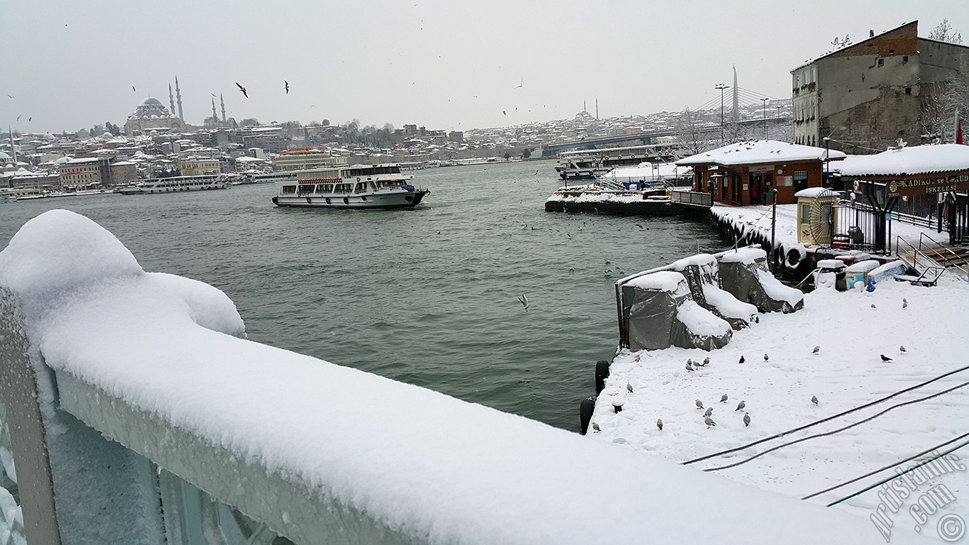 Special winter and snow photos taken in February 2015 in Fatih, Zeyrek, Persembe Pazari, Eminonu, Karakoy, Cihangir, Findikli, Kabatas districts of Istanbul city of Turkey.
