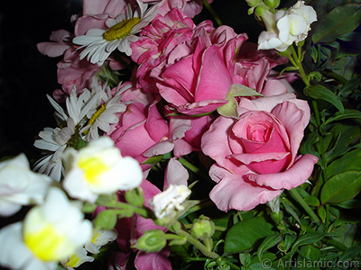 A bouquet consisting of rose, daisy and snapdragon flowers. <br>Photo Date: June 2007, Location: Turkey/Sakarya, By: Artislamic.com