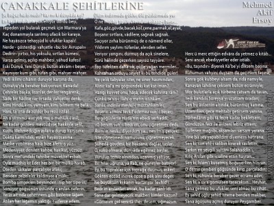 islamiSanat.net tarafndan anakkale Sava ve anakkale Zaferi`nin yldnm mnasebetiyle yaplm bir alma. Bu alma vesilesi ile btn ehit ve gazilerimizi rahmetle anyoruz. almann arka plannda anakkale Sava`nn gerekletii mntkalardan anakkale sahillerine ait bir fotoraf yer almaktadr. Fotoraf bizzat tarafmzdan zel olarak ekilmitir. ( islamiSanat.net. Bu eserin her hakk sakldr, ticari maksatla kullanlmas yasaktr.)